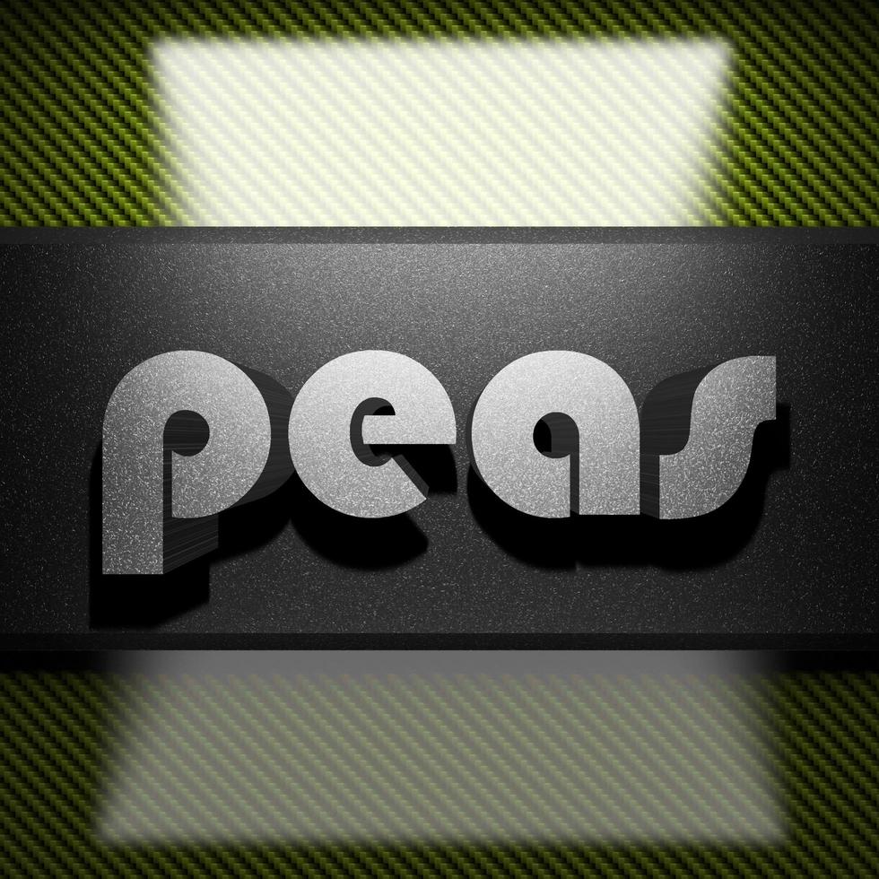 peas word of iron on carbon photo