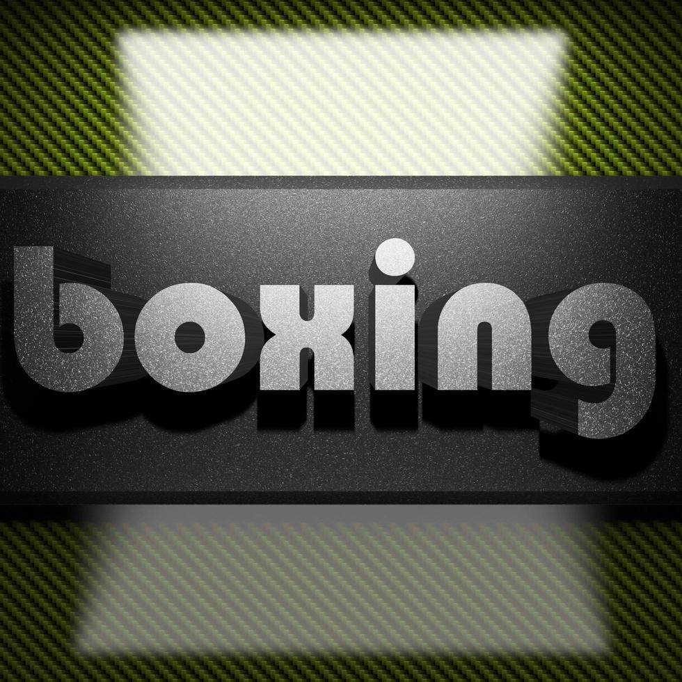 boxing word of iron on carbon photo