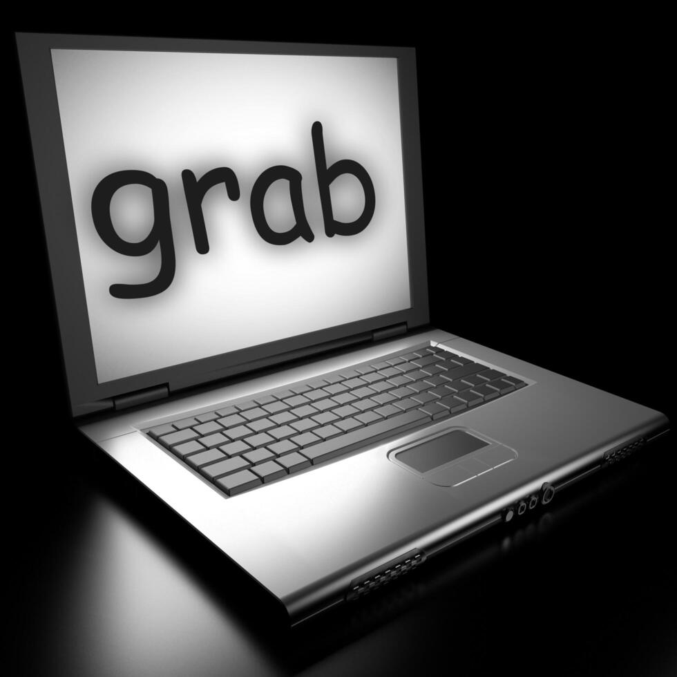 grab word on laptop 7598514 Stock Photo at Vecteezy