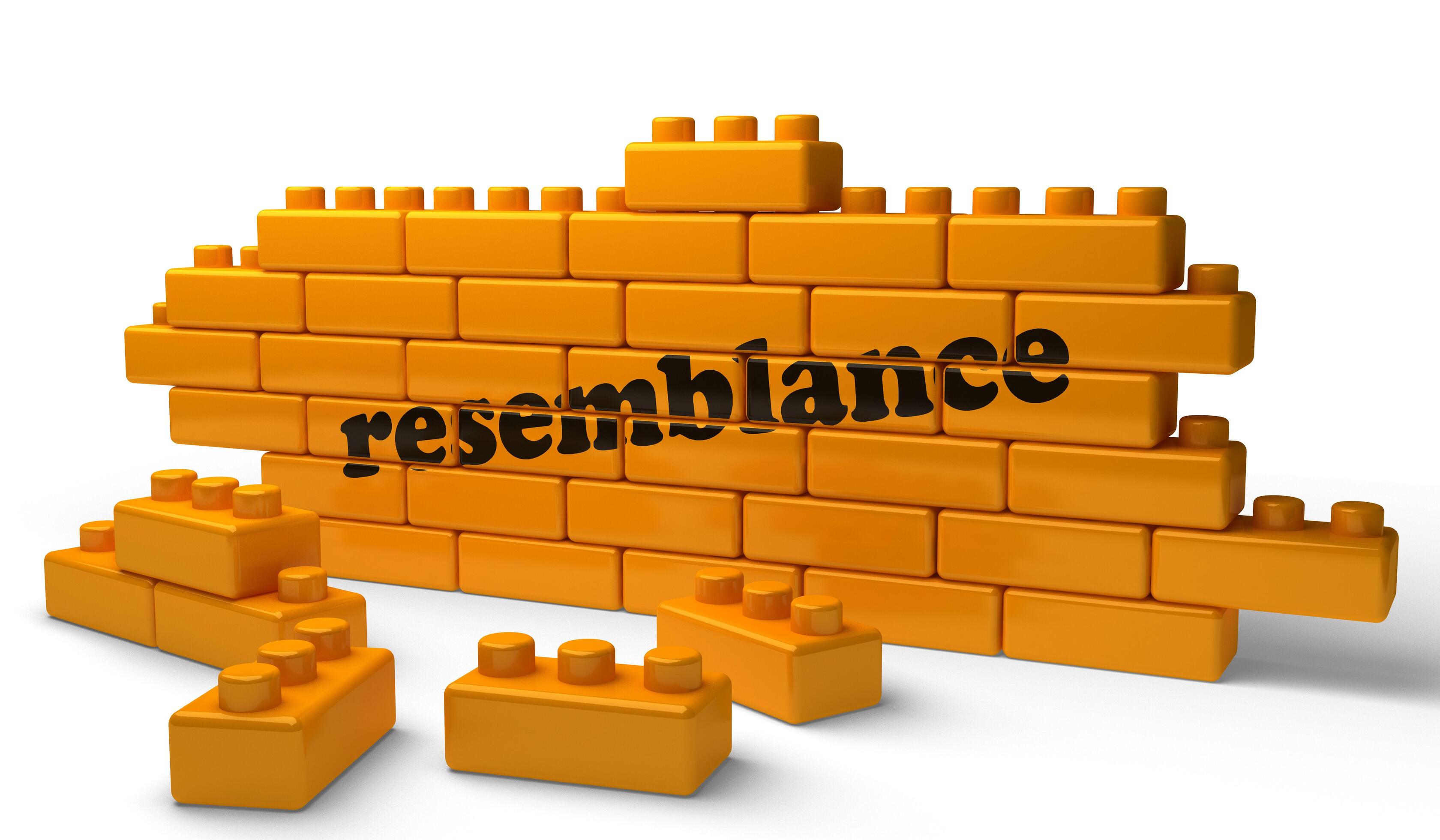 resemblance word on yellow brick wall 7598922 Stock Photo at Vecteezy