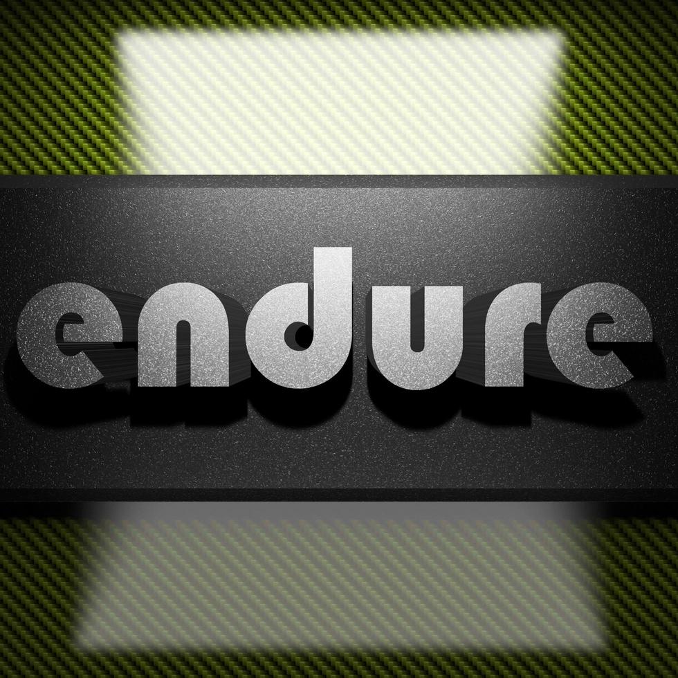 endure word of iron on carbon photo