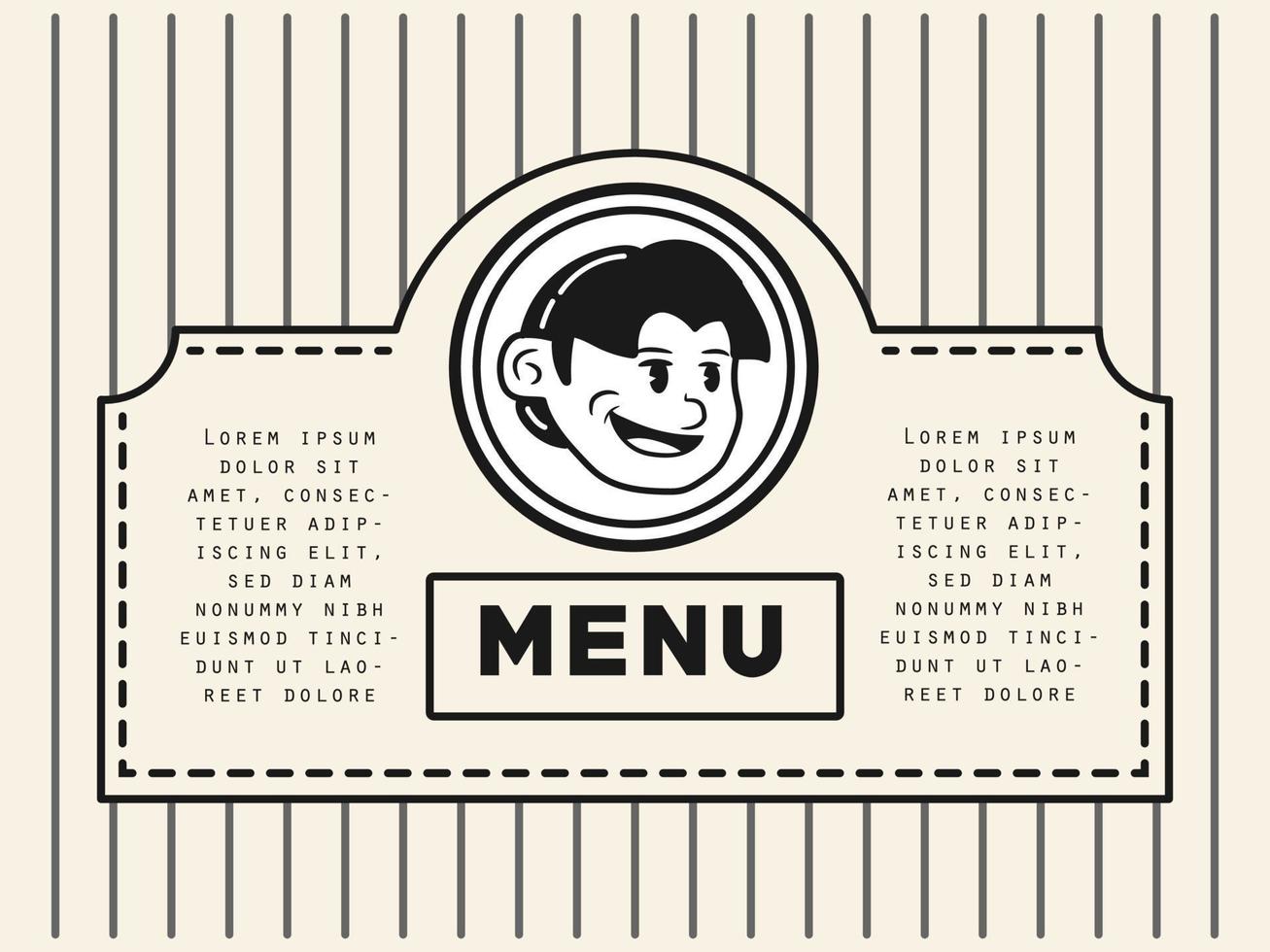 vintage menu design illustration mascot design vector