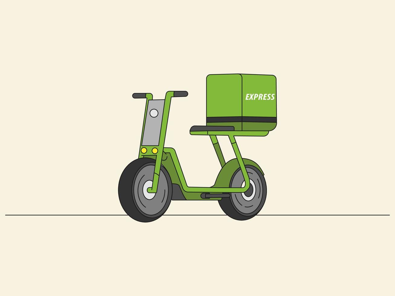 diseño de ilustración de dibujos animados de bicicleta scooter eléctrico vector