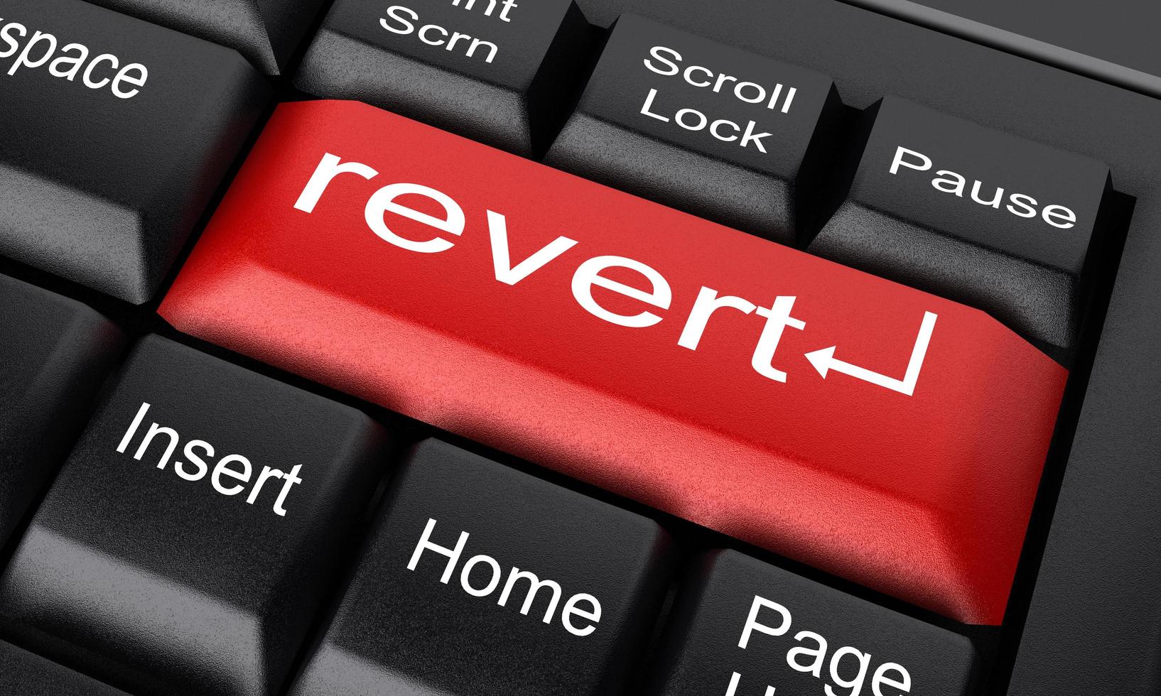 revert word on red keyboard button photo