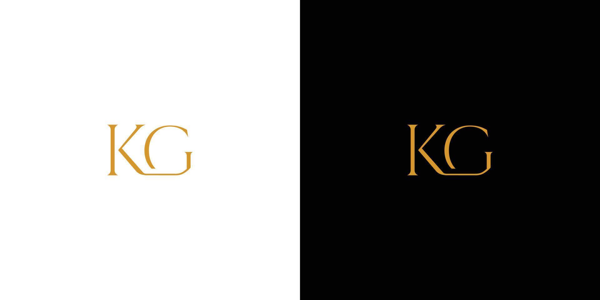 Modern and luxury letter KG initials logo design vector