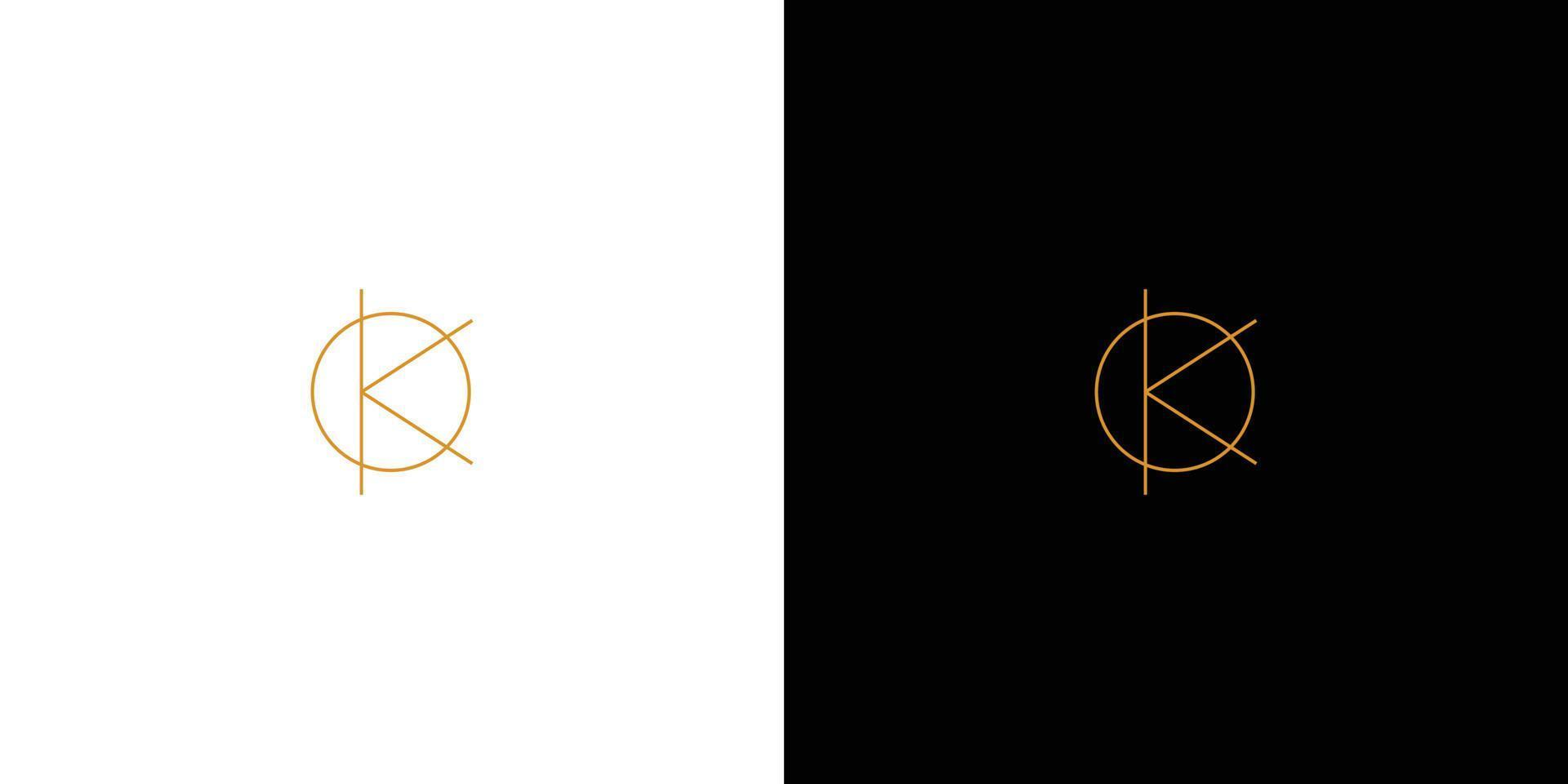Modern and minimalist letter K initials logo design vector