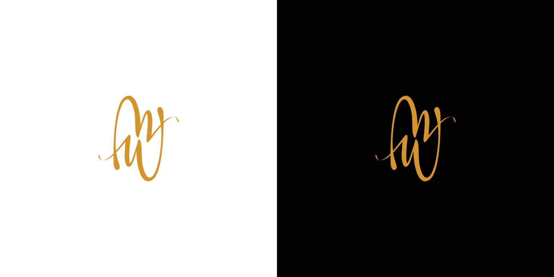 modern and luxury letter MW initials logo design vector