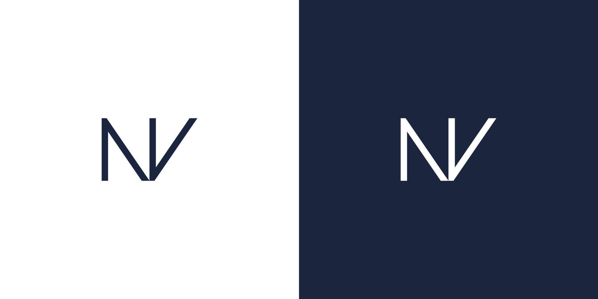 Modern and simple  letter NV initials logo design vector