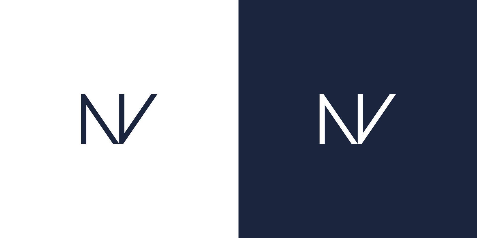 diseño de logotipo de iniciales de letra nv moderno y simple vector