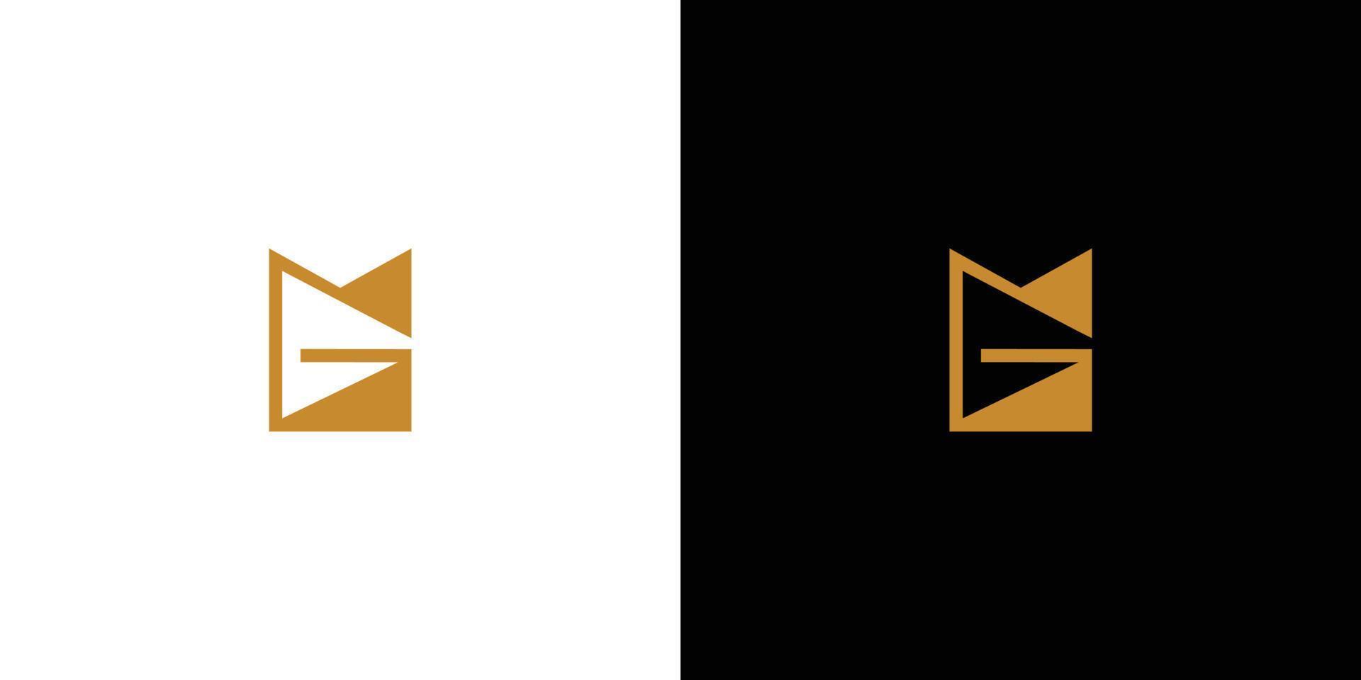 diseño moderno y único del logotipo de las iniciales mg de la letra vector