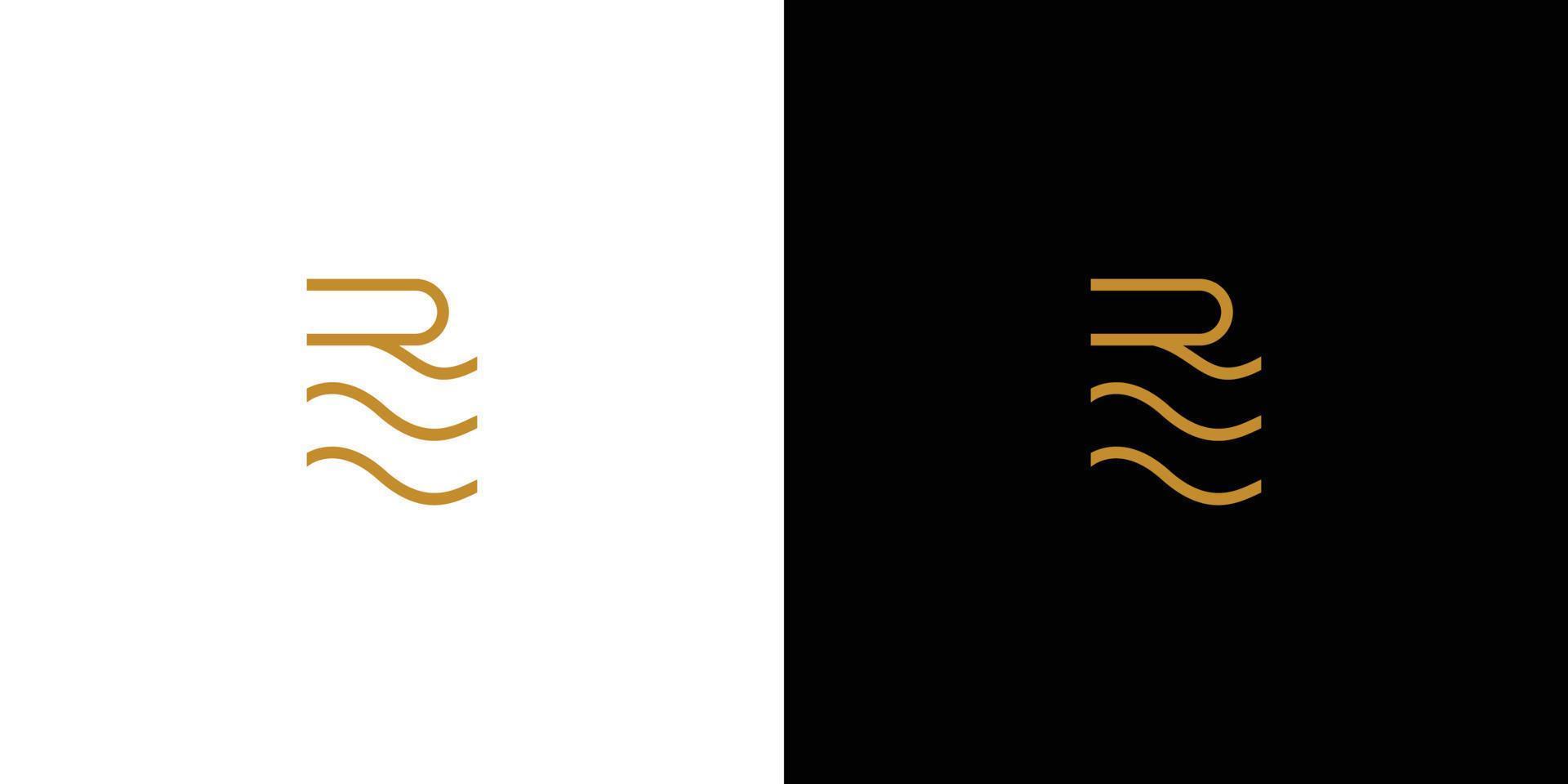 Modern and luxury RE letter initials logo design vector