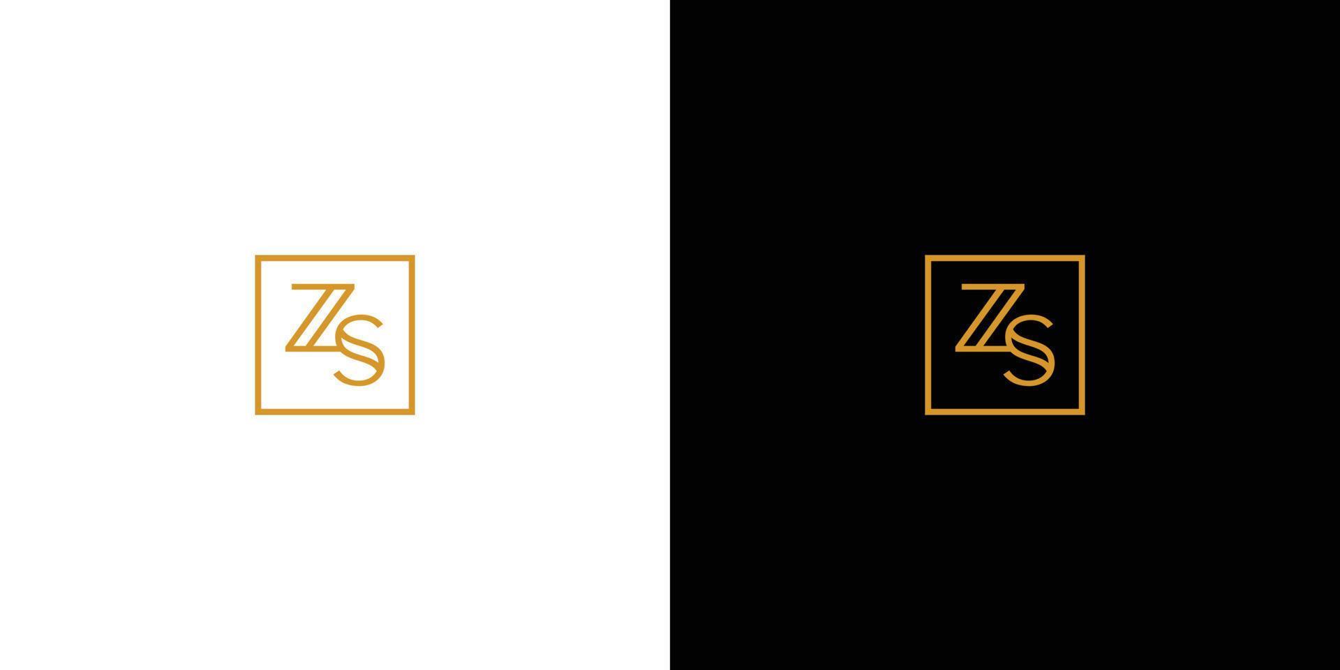 Modern and simple letter ZS initials logo design vector