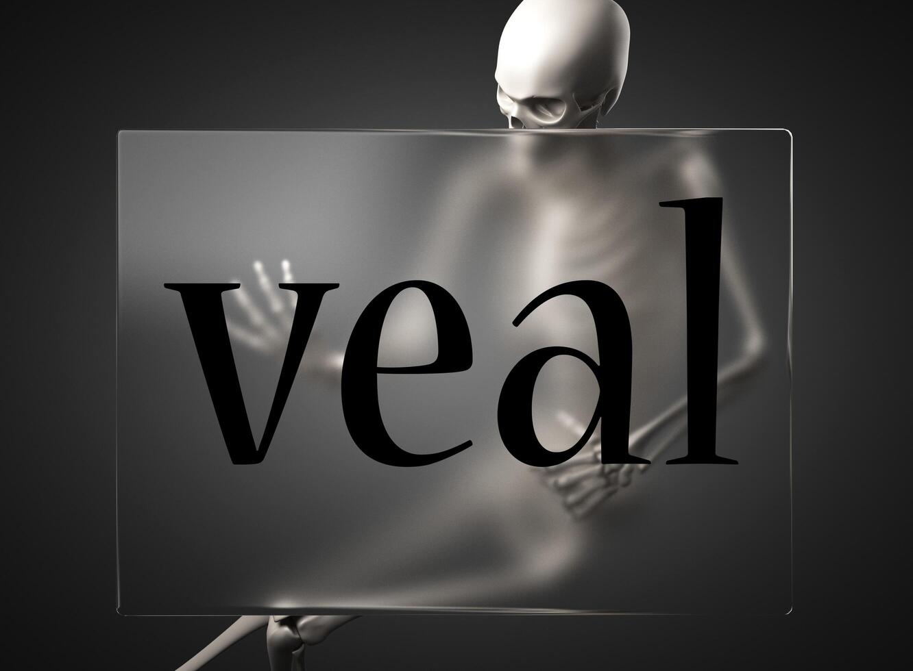veal word on glass and skeleton 7600488 Stock Photo at Vecteezy