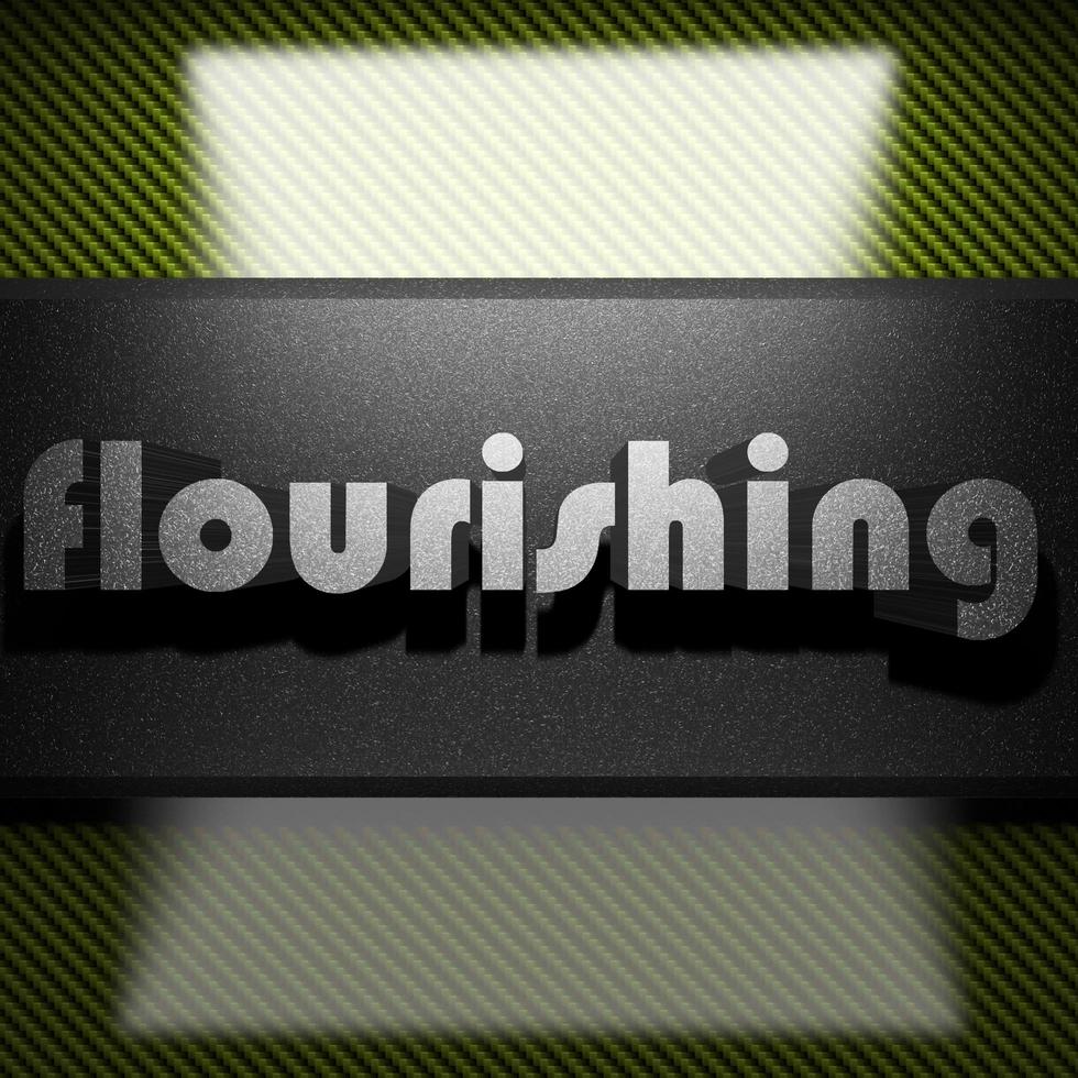 flourishing word of iron on carbon photo