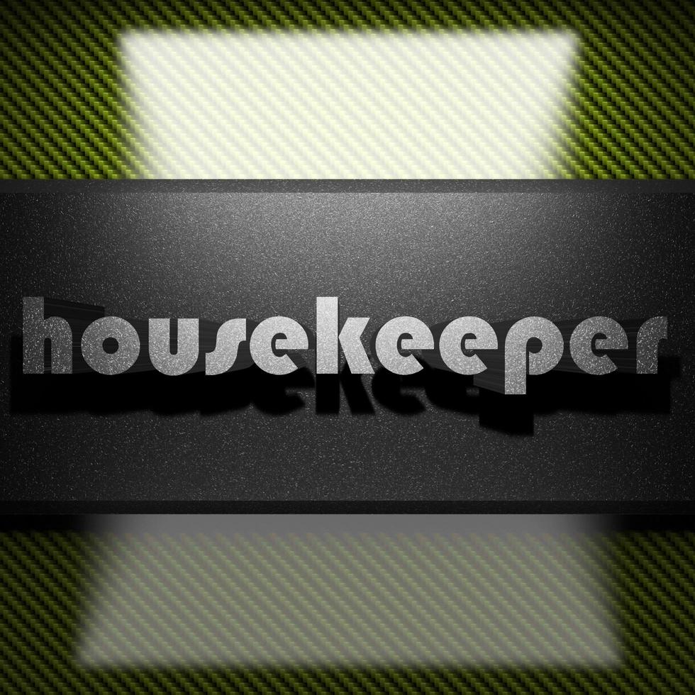 housekeeper word of iron on carbon photo
