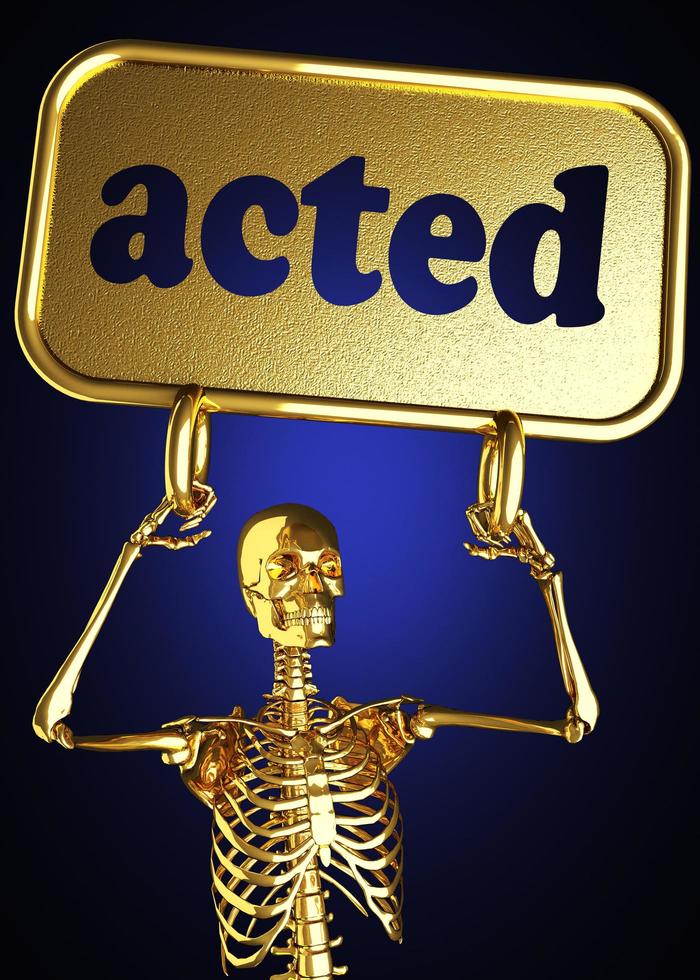 acted word and golden skeleton photo