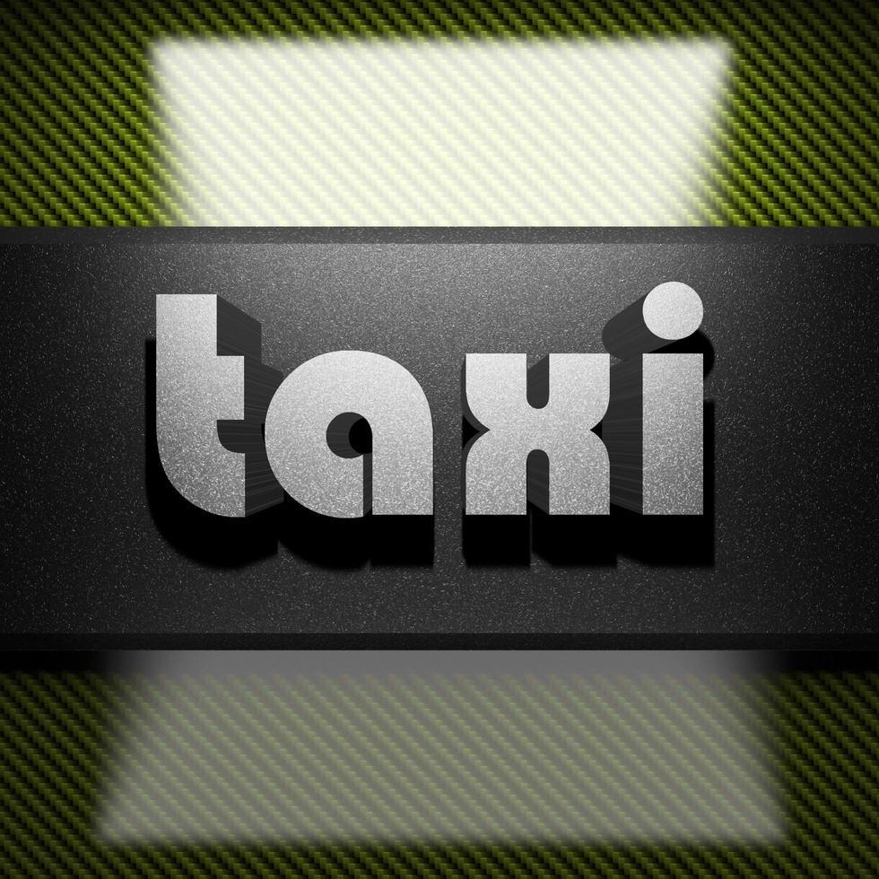 taxi word of iron on carbon photo