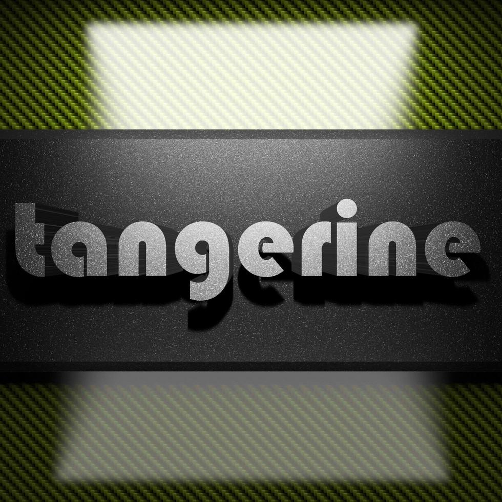 tangerine word of iron on carbon photo