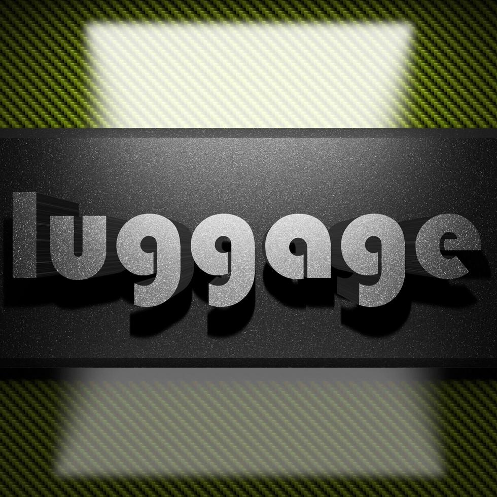 luggage word of iron on carbon photo