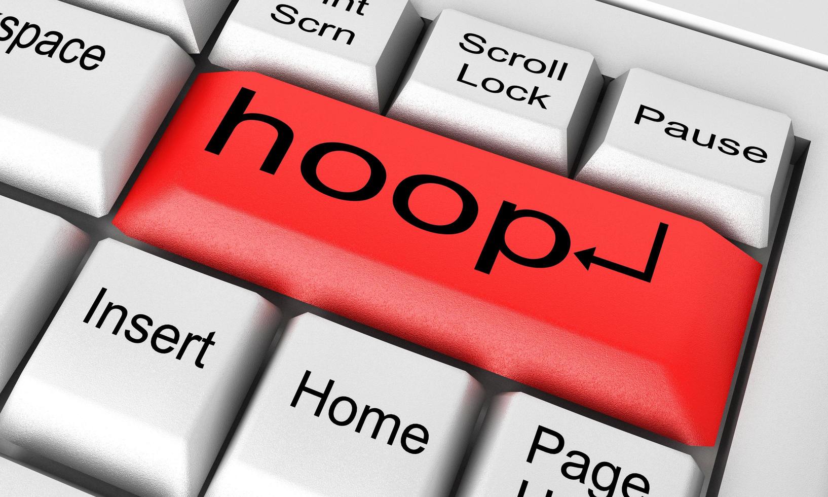 hoop word on white keyboard photo