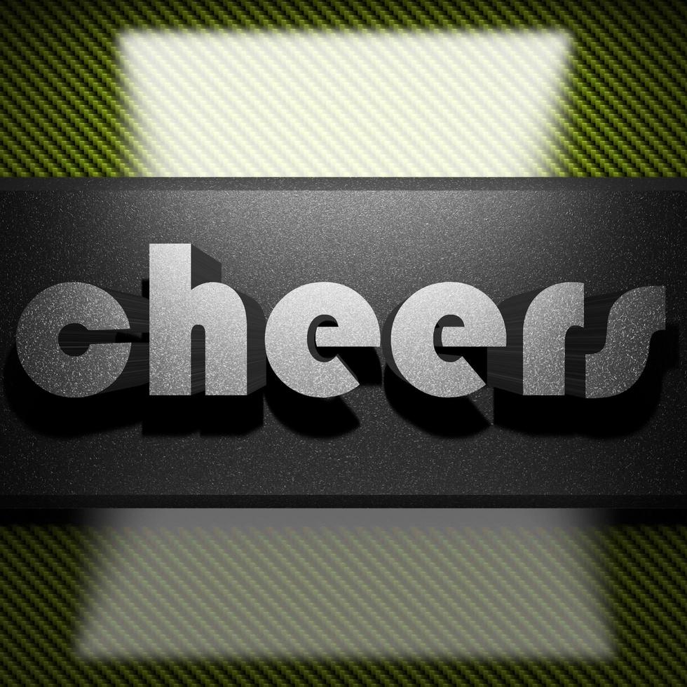 cheers word of iron on carbon photo