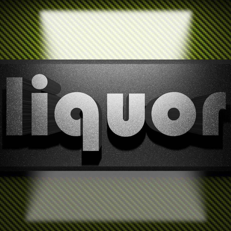 liquor word of iron on carbon photo