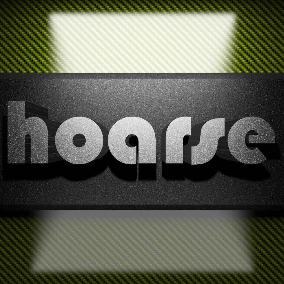 hoarse word of iron on carbon photo