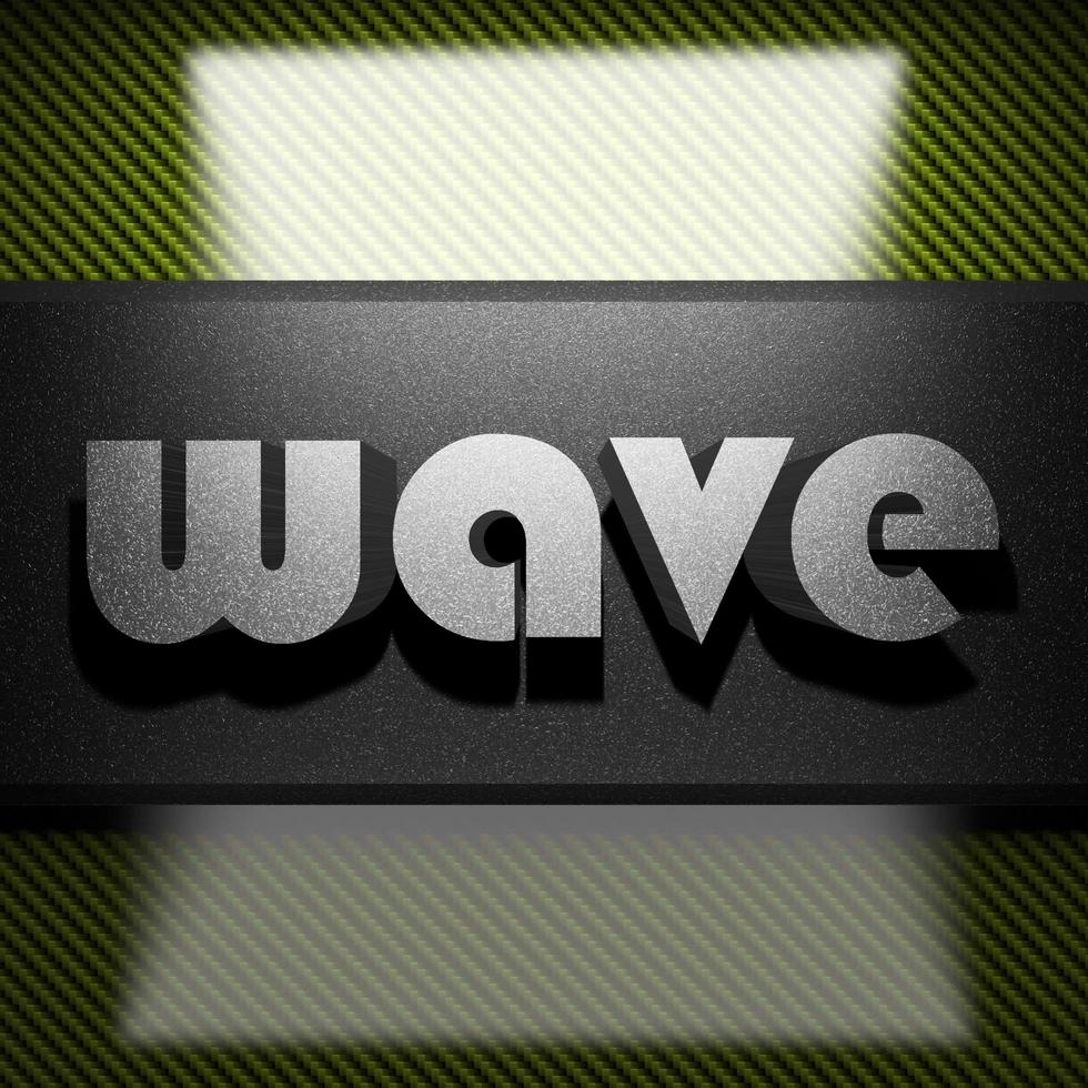 wave word of iron on carbon photo