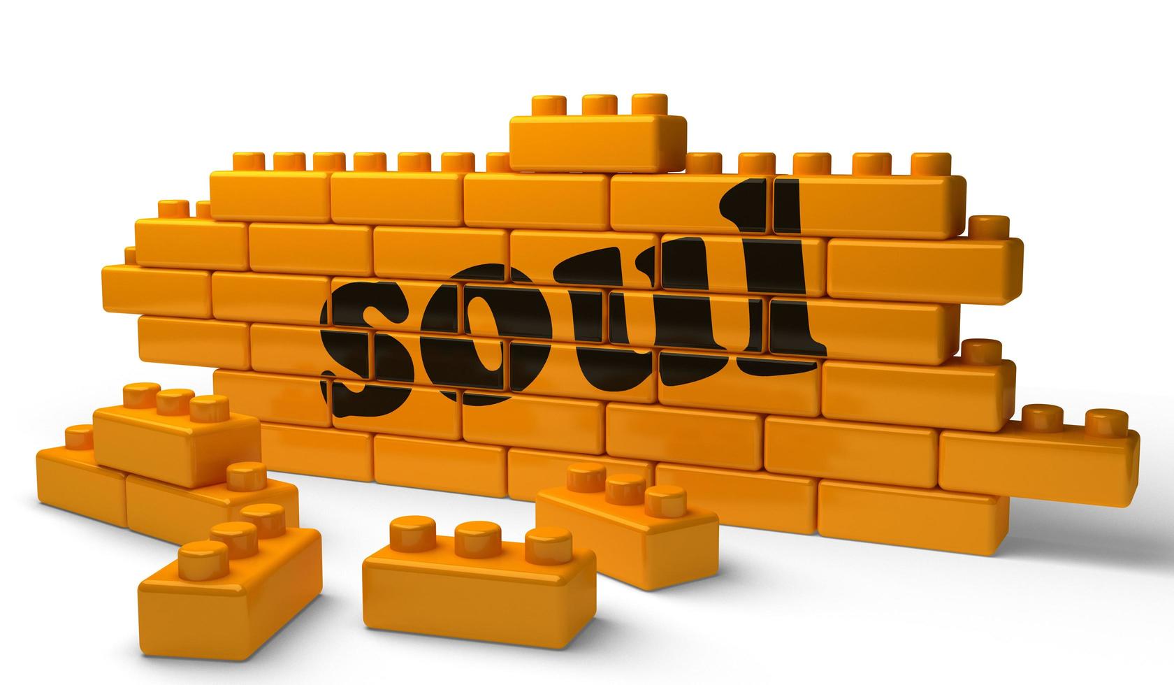 soul word on yellow brick wall photo