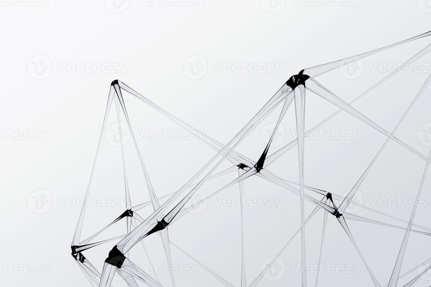 Abstract digital connection glossy shape 3d illustration on white background photo