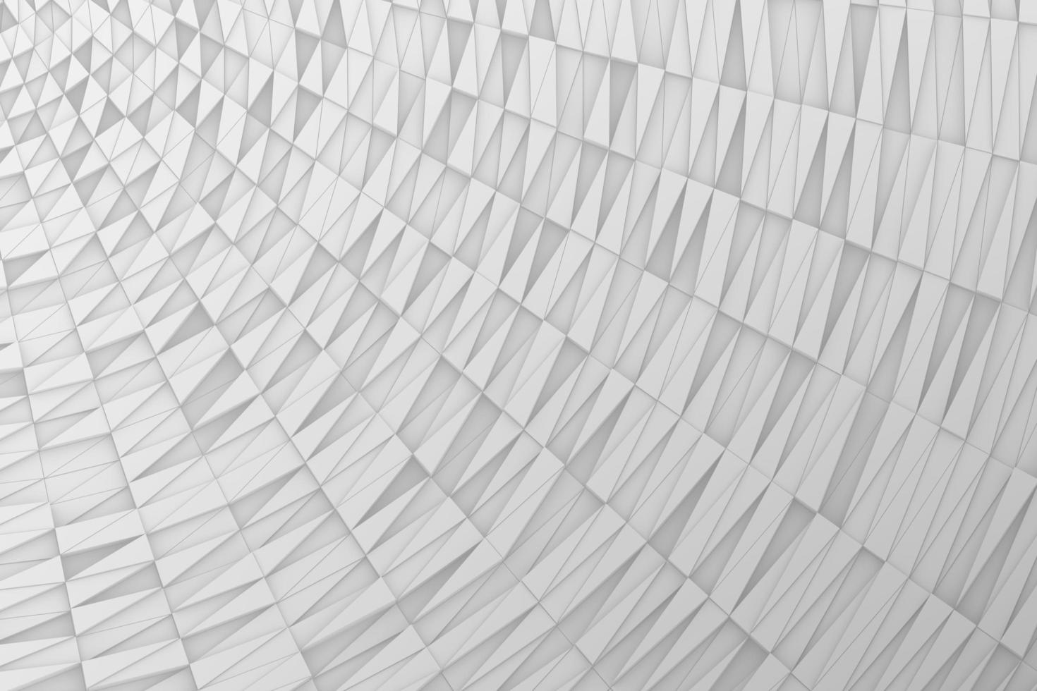fondo de mosaico de triángulo espiral blanco abstracto. Ilustración 3d de tecnología foto