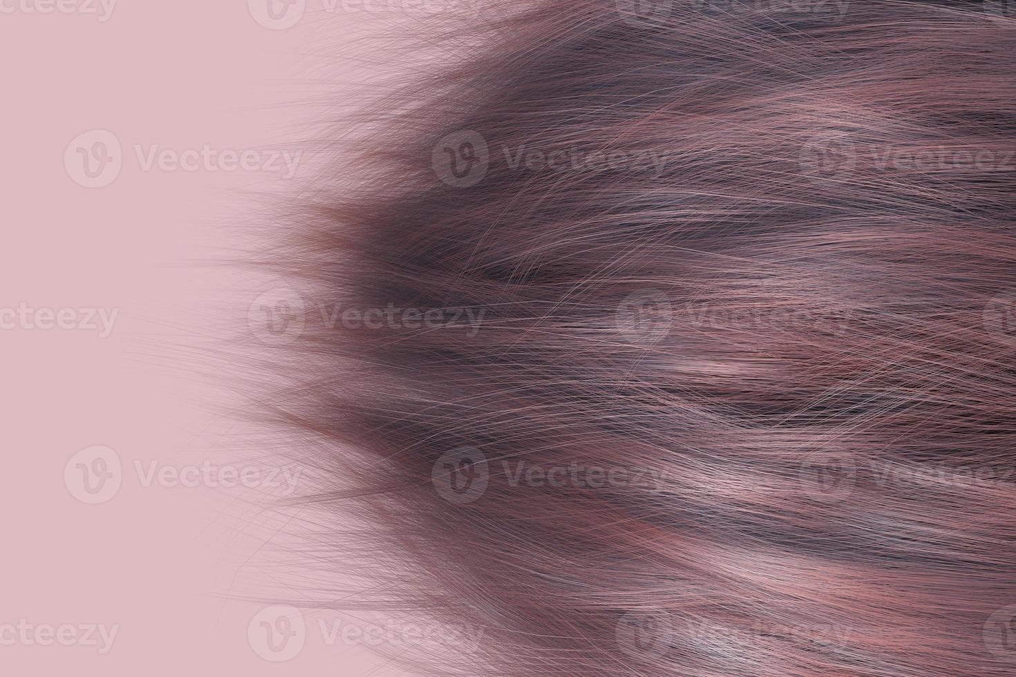 Brown smooth hair flow 3d rendering. Abstract hairstyle background. Curly fashion texture photo