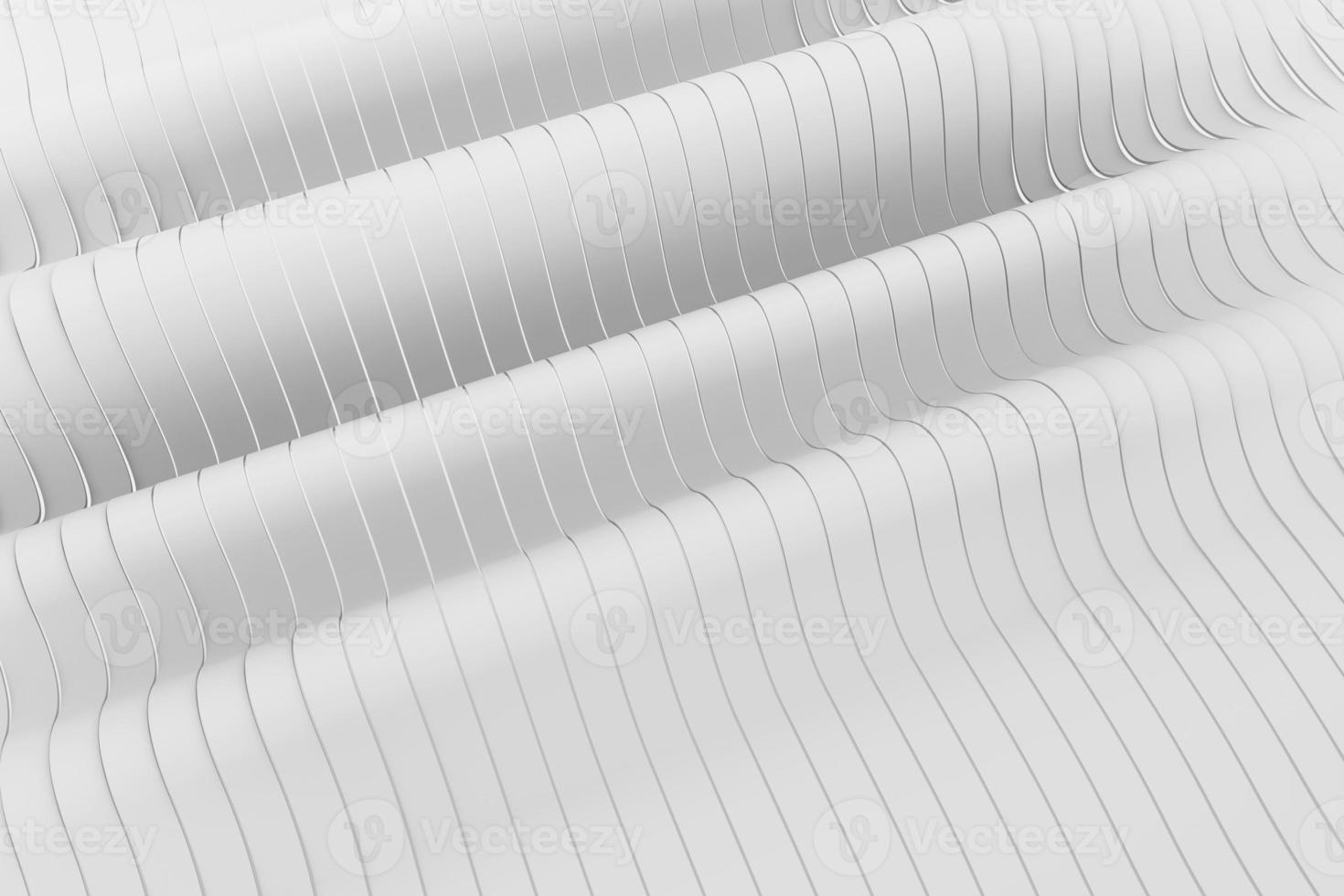 White curve background with white volume lines 3d illustration photo