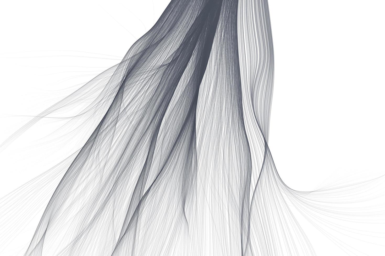 Abstract background of futuristic particle flow looks like a hair 3d illustration photo