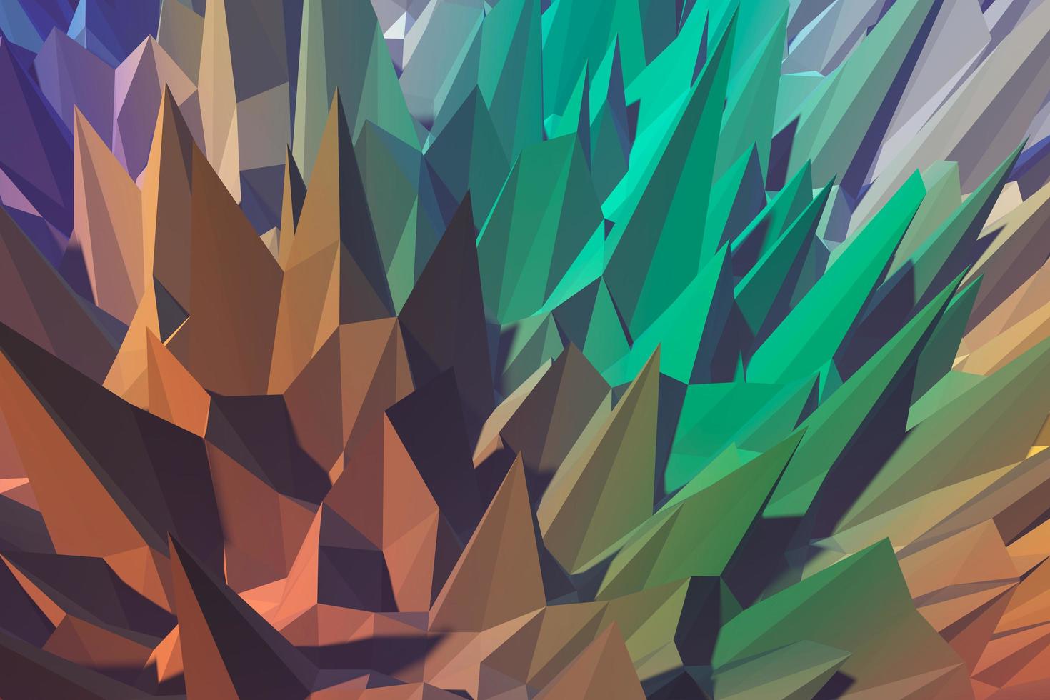 Abstract tech 3D illustration. Perspective geometric background with low poly shapes photo