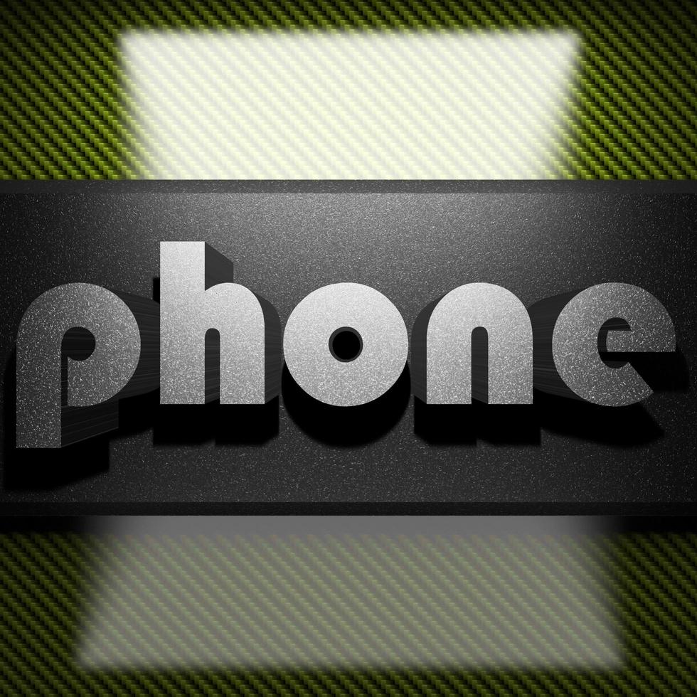 phone word of iron on carbon photo