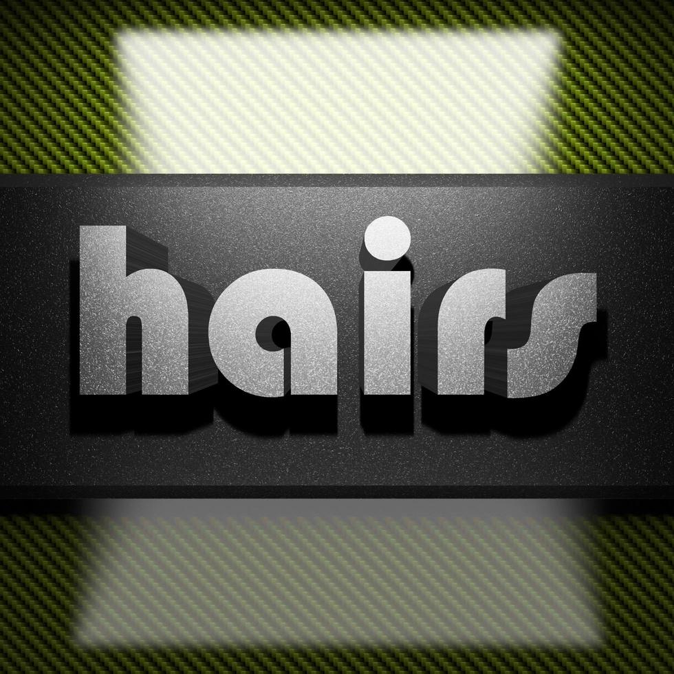 hairs word of iron on carbon photo