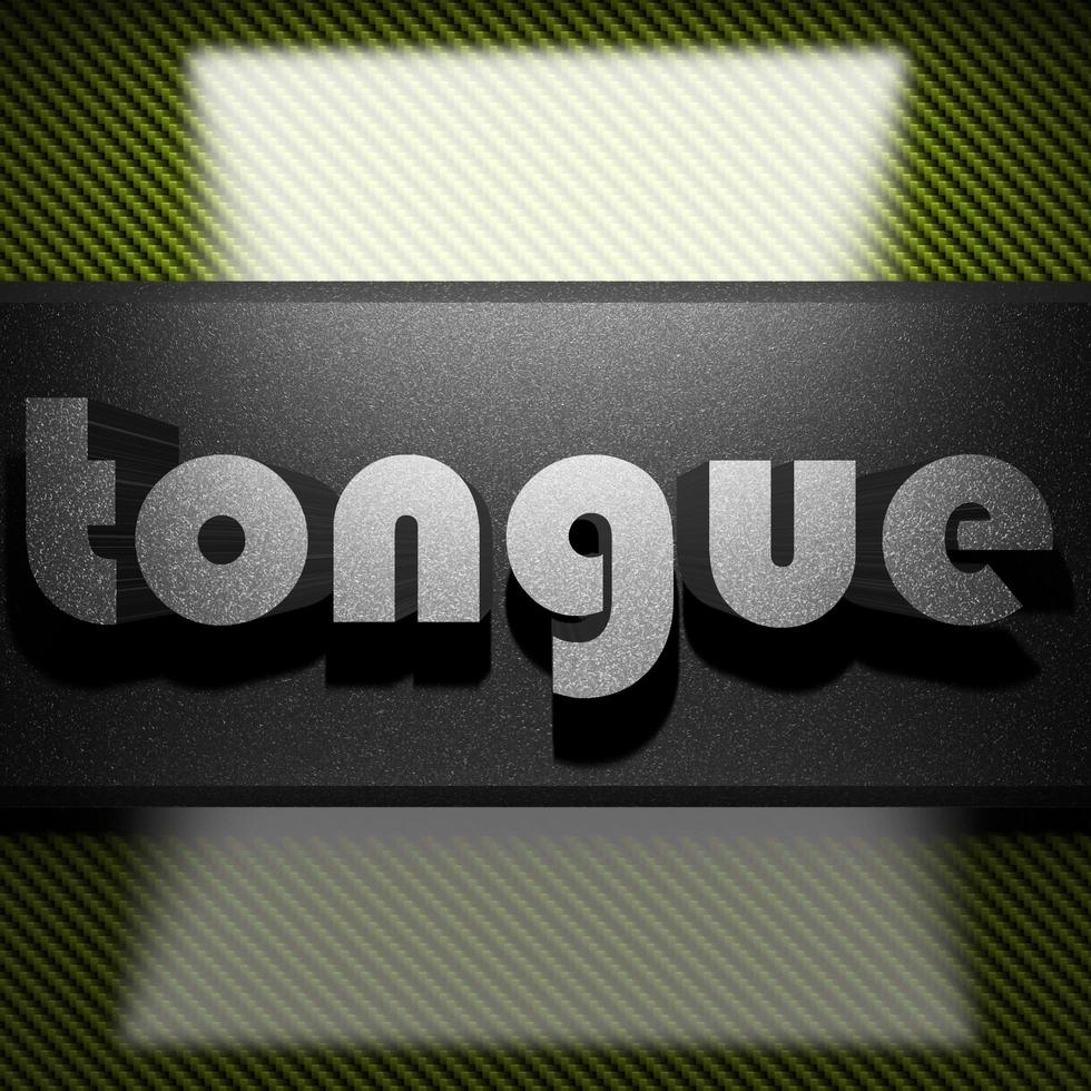 tongue word of iron on carbon photo