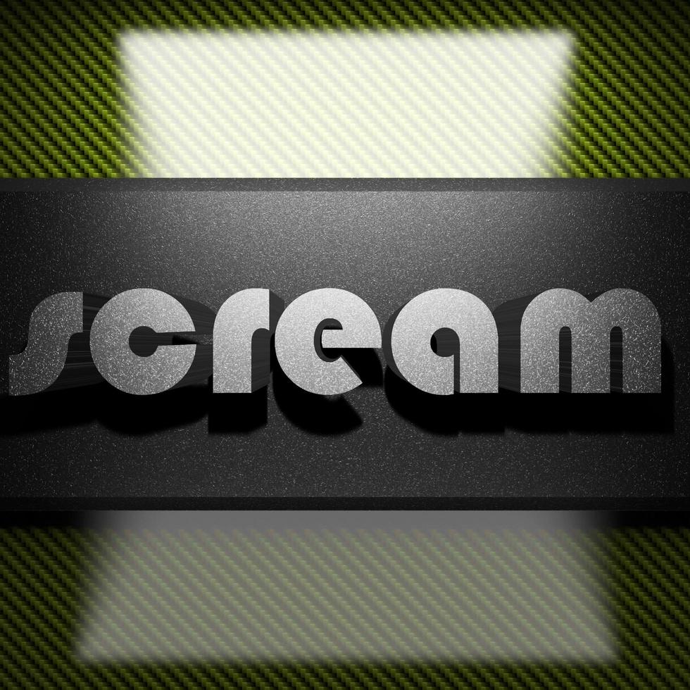 scream word of iron on carbon photo