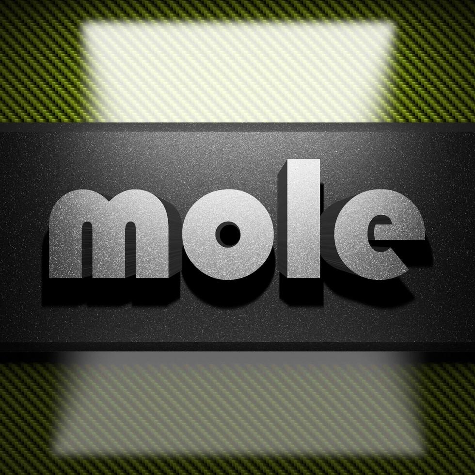 mole word of iron on carbon photo