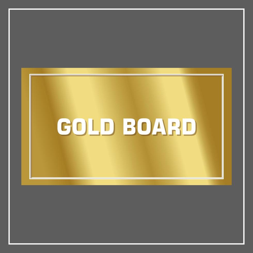 Gold plated blackboard illustration vector, gold plated luxury and expensive whiteboard illustration inspiration vector