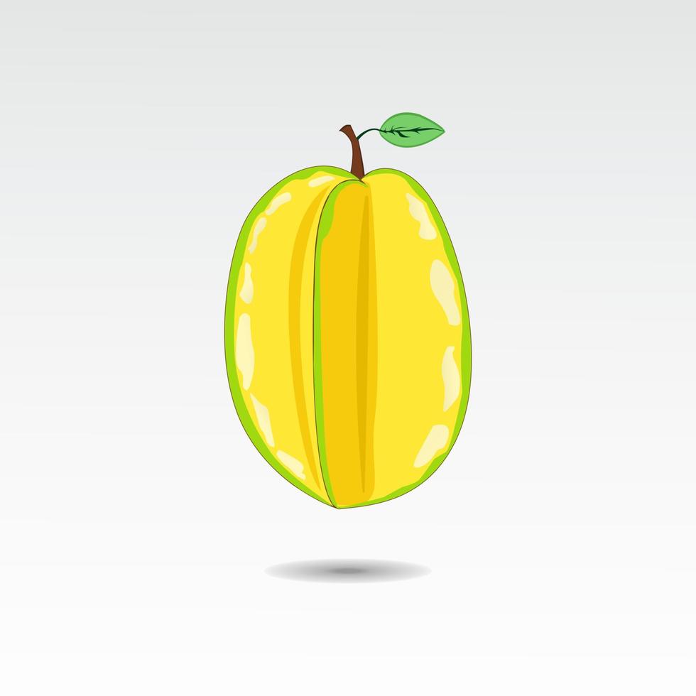 One fresh star fruit illustration with template vector design