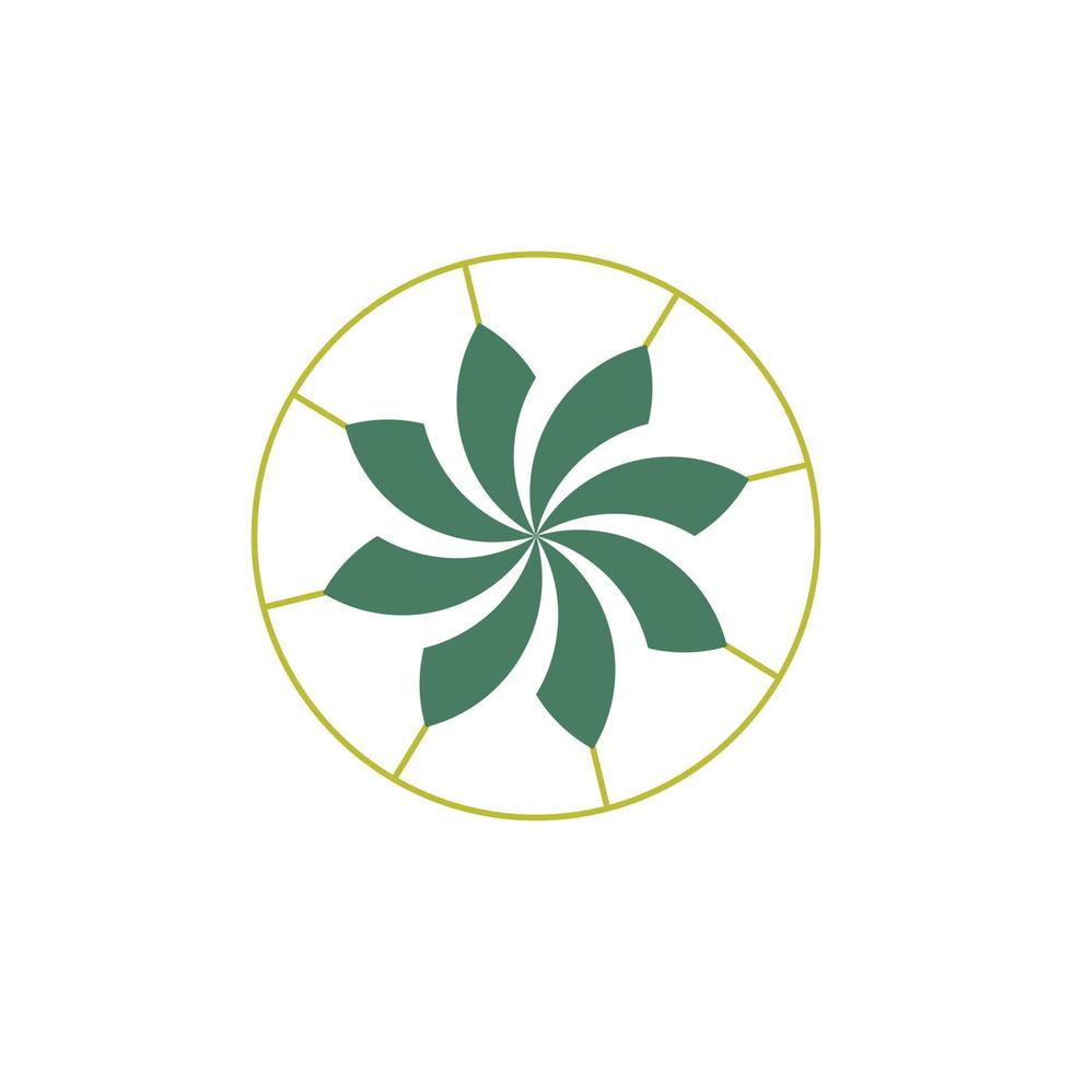 hermoso logotipo floral de patrón abstracto circular. inspiración de diseño de logotipos para boutiques, floristas, empresas. signo de la empresa. plantilla de diseño de vector de patrón floral simple