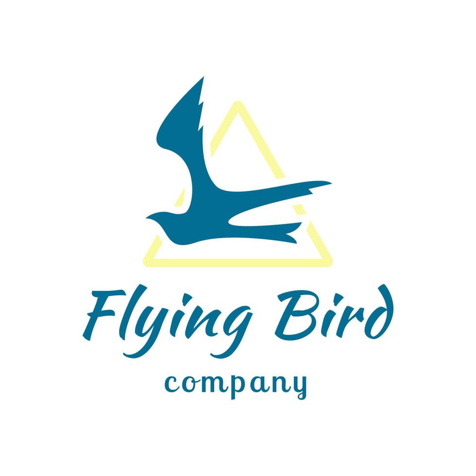 Flying bird vector logo design with triangular