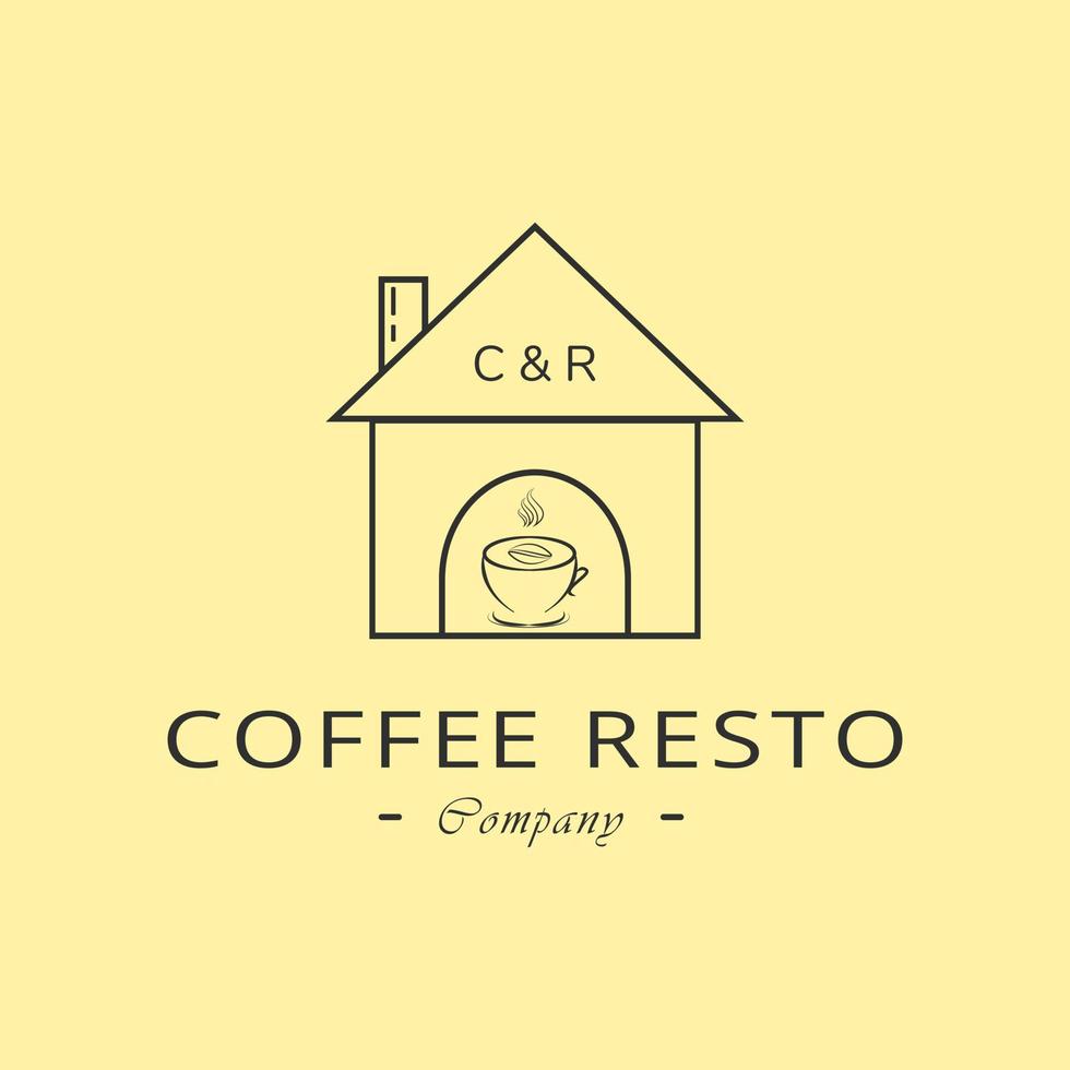 logo de diseño vintage de cafetería. ideas de logos para un cafe restaurante tipico rural vector