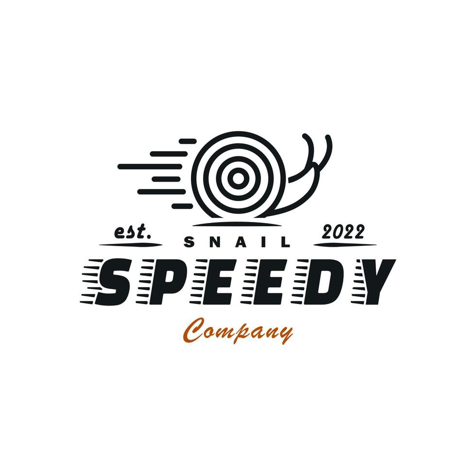 The concept of spiral line art logo design speedy snail. The inspiration for the brand logo innovates the snail going fast vector