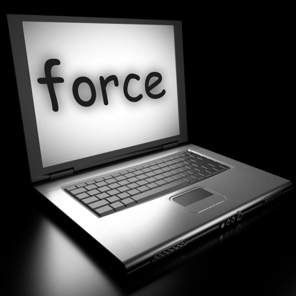 force word on laptop photo