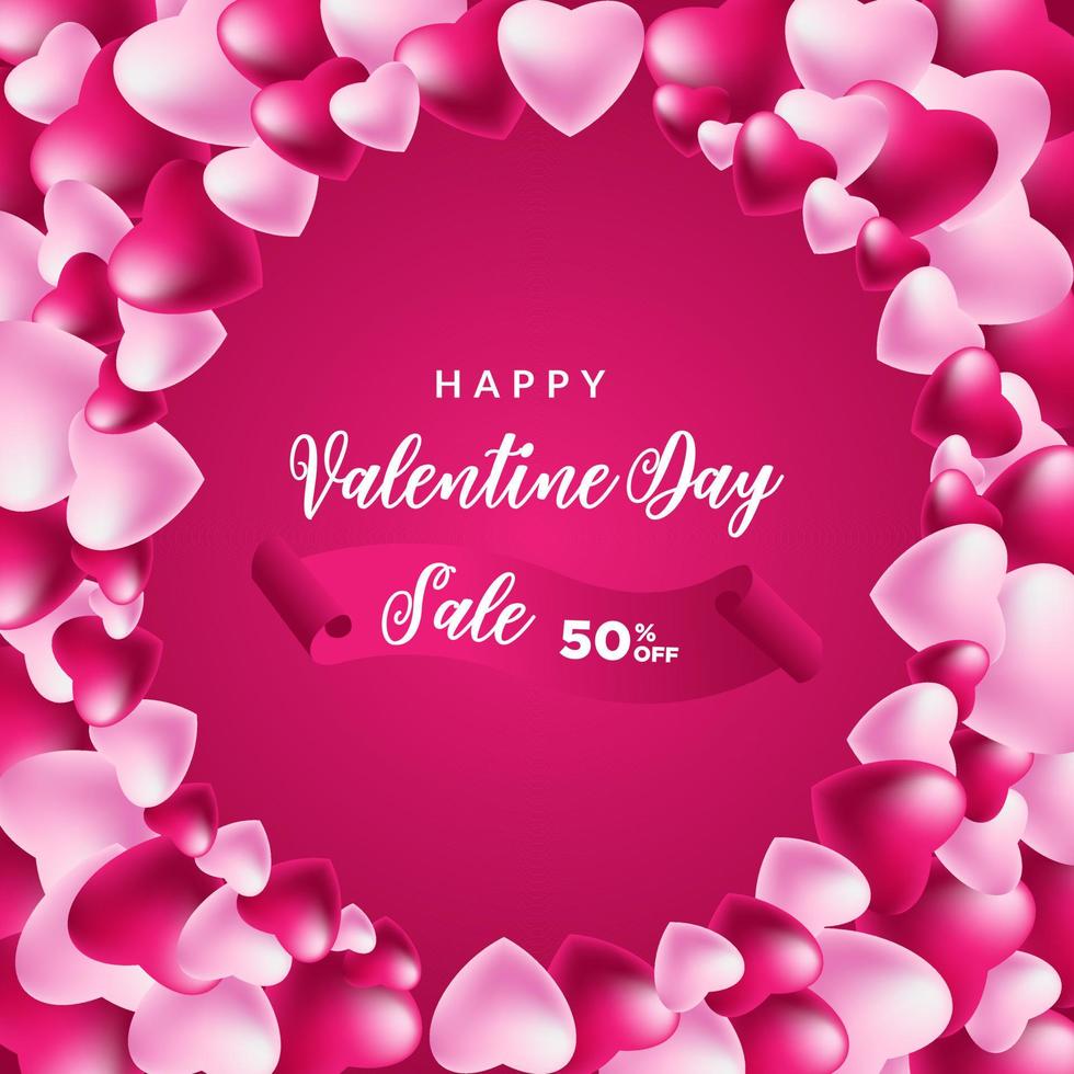 Valentine's day background templates with purplish red heart shapes, status on social media on Valentine's Day vector