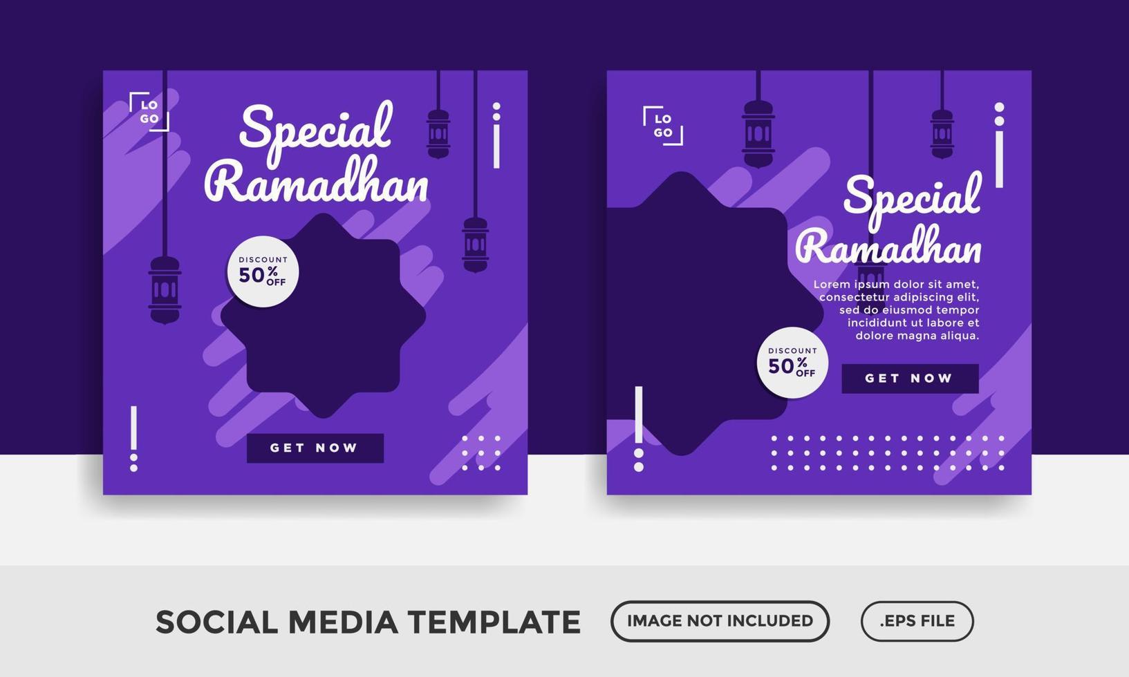 Special ramadhan sale, discount , social media post template vector