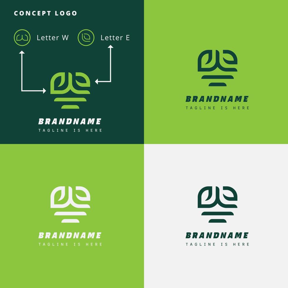 Nature Leaf Logo Letter WE vector